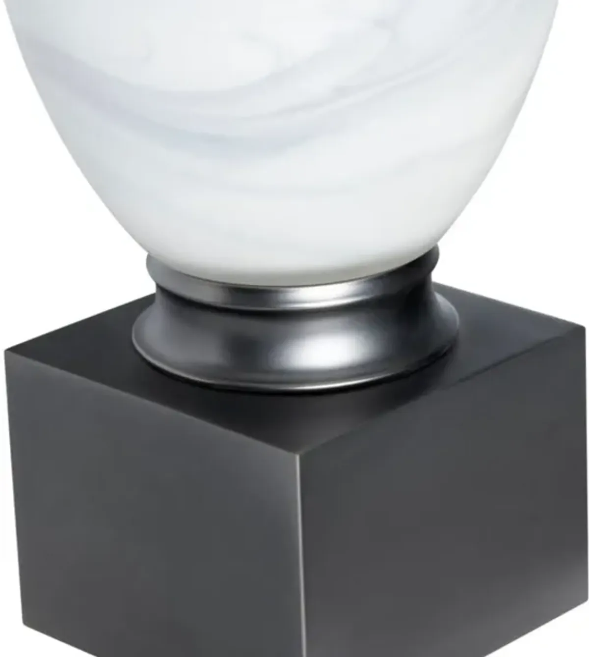 White and Black Art Glass Table Lamp With Nightlight 32.5"H