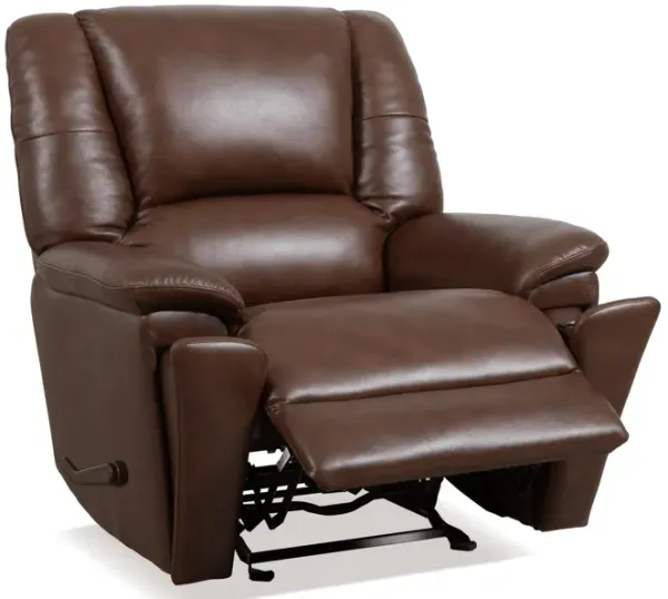 Flexsteel Perfect Match Plush Leather Glider Recliner in Brown