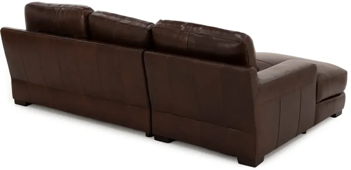 Rainier 2-Pc. Leather Chaise Sofa