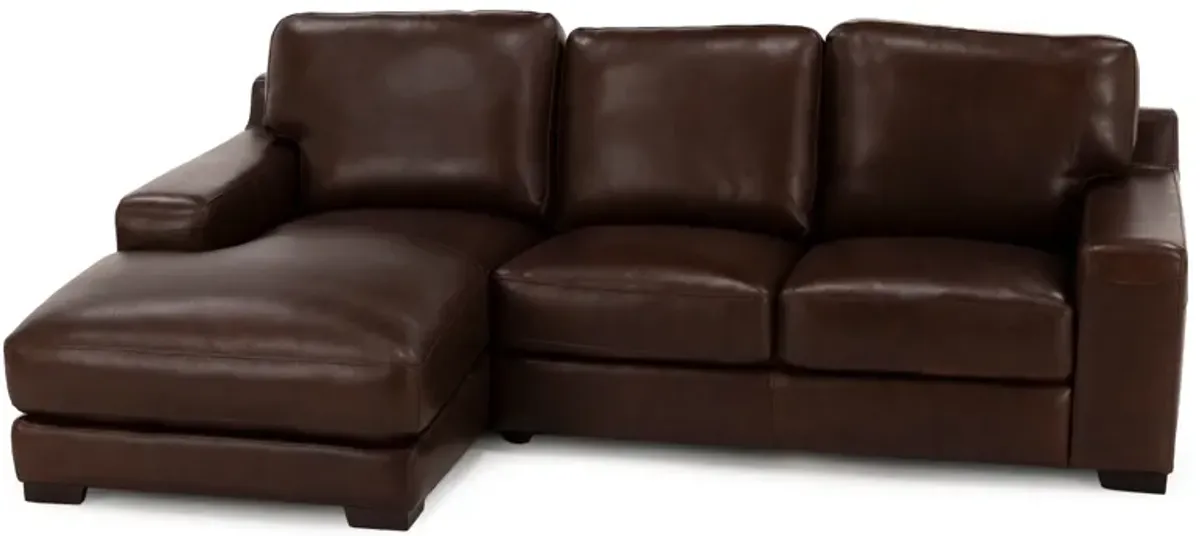 Rainier 2-Pc. Leather Chaise Sofa