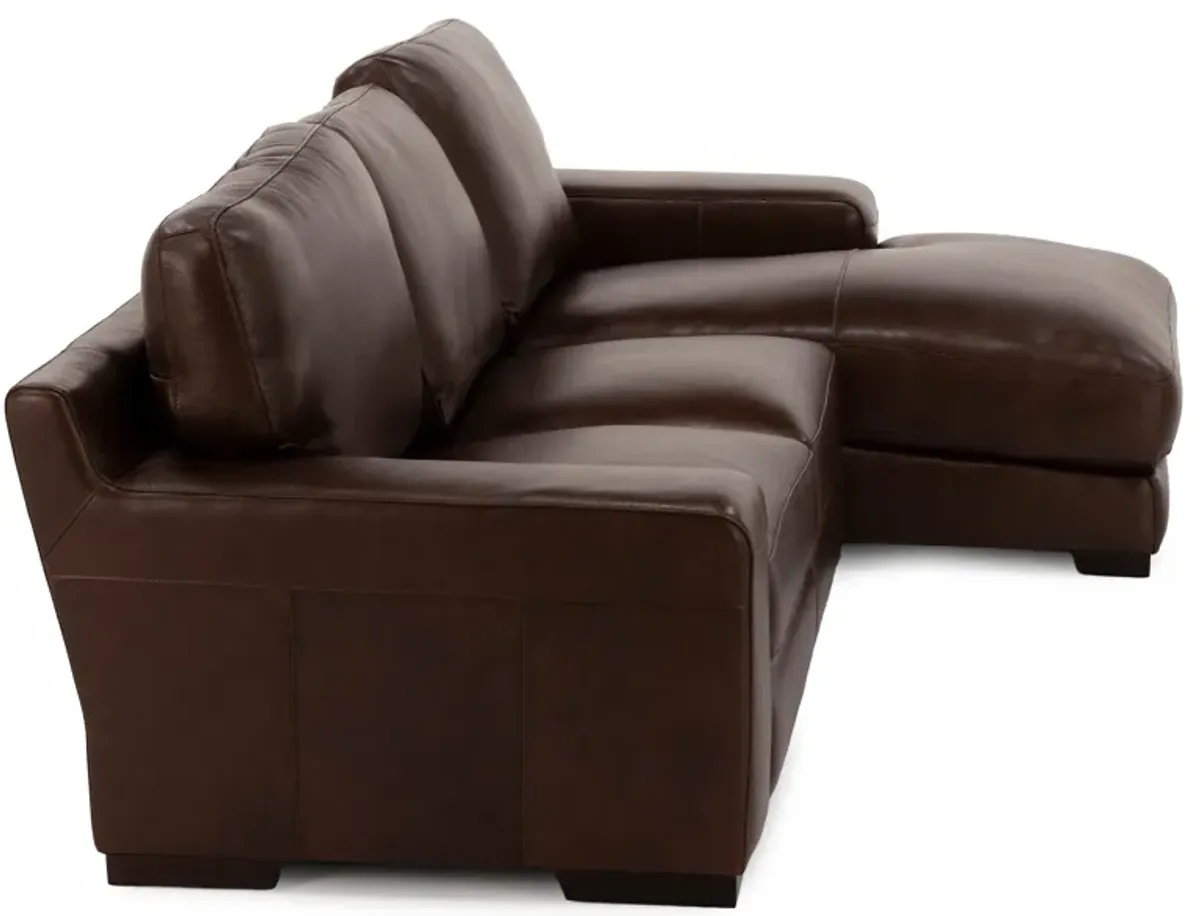 Rainier 2-Pc. Leather Chaise Sofa