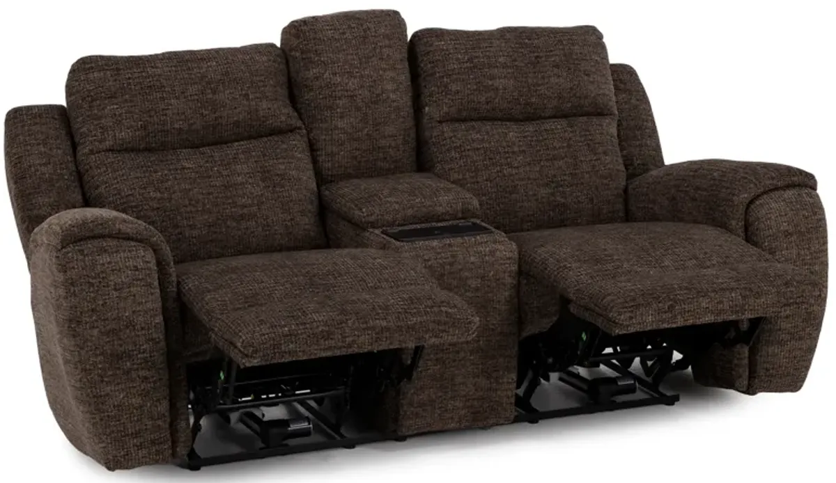 Aubrey Fully Loaded Zero Gravity Console Reclining Loveseat With SoCozi
