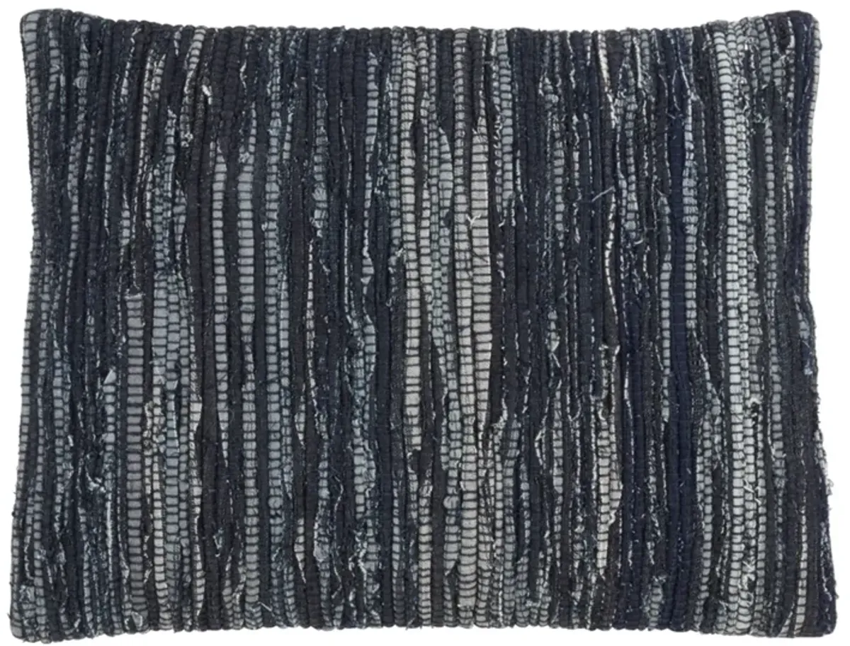 Navy Denim Chindi Poly Pillow 23"W x 16"H