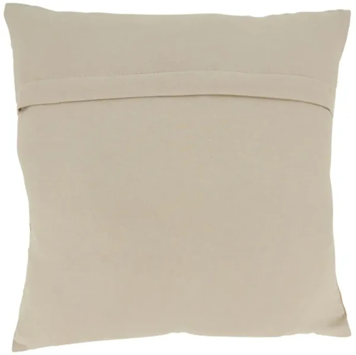 Natural Patchwork Leather Tasseled Poly Pillow 16"W x 16"H