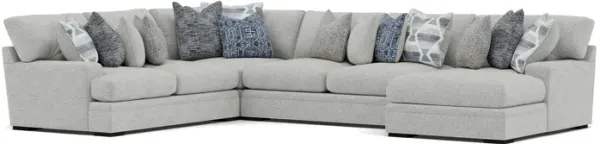 Braxton 4-Pc. Chaise Sectional in Silver