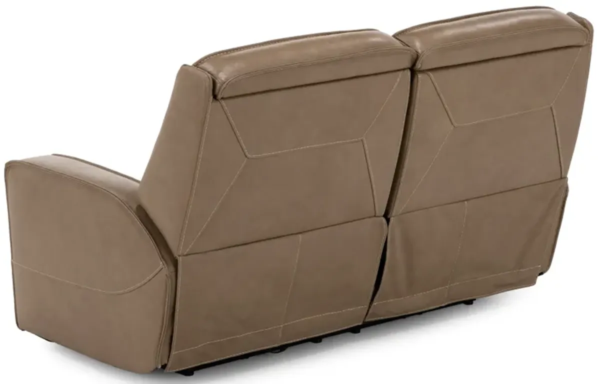 Nixie Leather Fully Loaded Reclining Loveseat