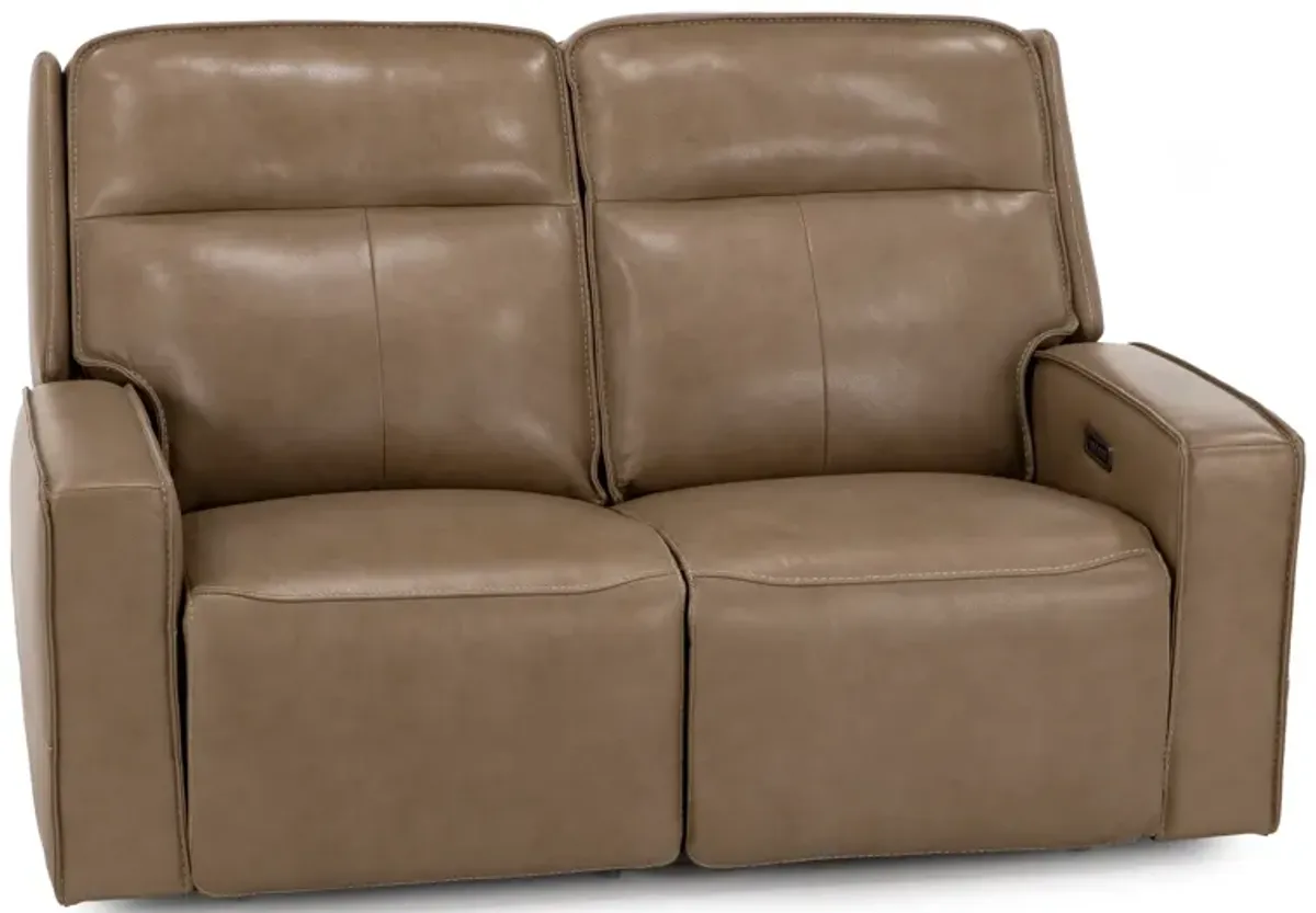 Nixie Leather Fully Loaded Reclining Loveseat