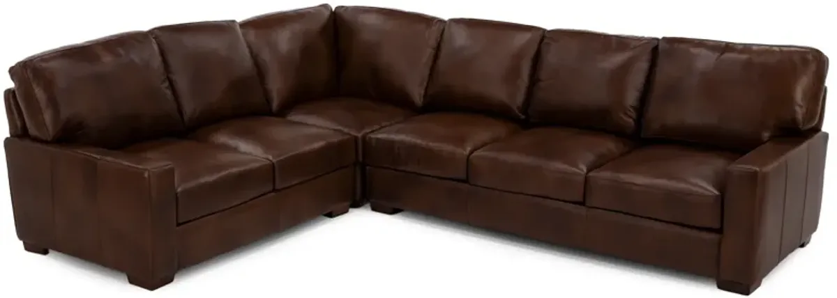 George 3-Pc. Leather Sectional