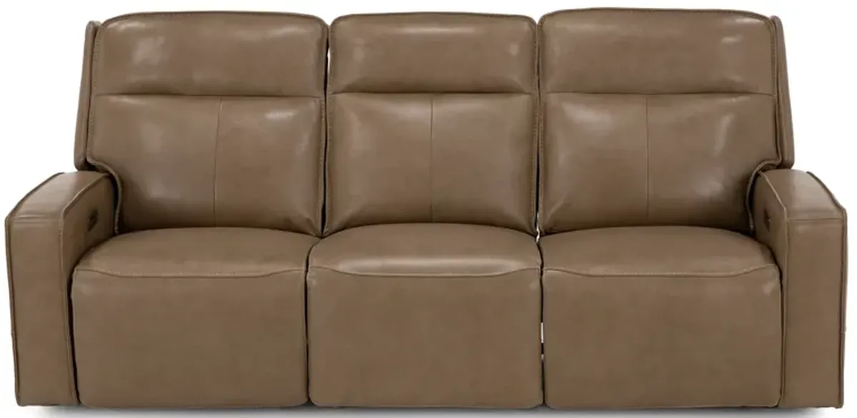 Nixie Leather Fully Loaded Reclining Sofa