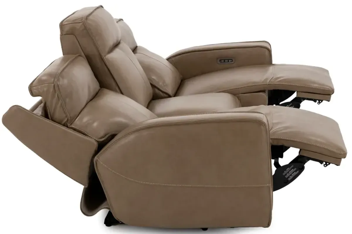 Nixie Leather Fully Loaded Reclining Sofa