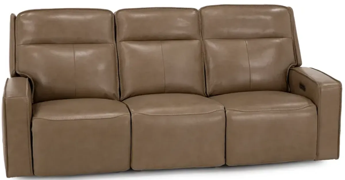 Nixie Leather Fully Loaded Reclining Sofa