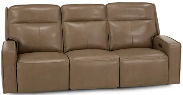 Nixie Leather Fully Loaded Reclining Sofa