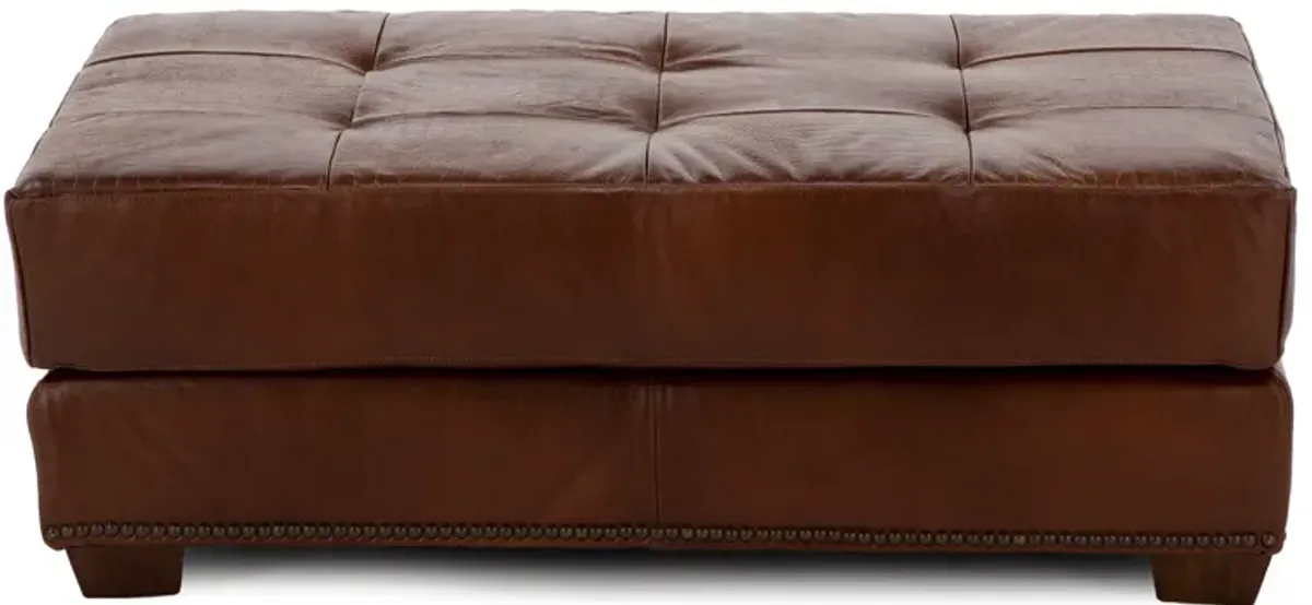 Edmund Leather Cocktail Ottoman