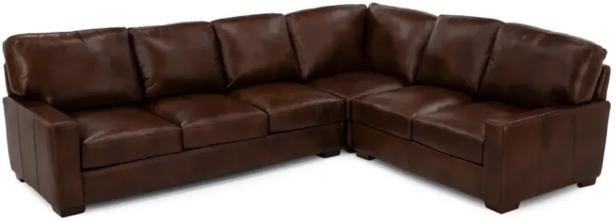 George 3-Pc. Leather Sectional