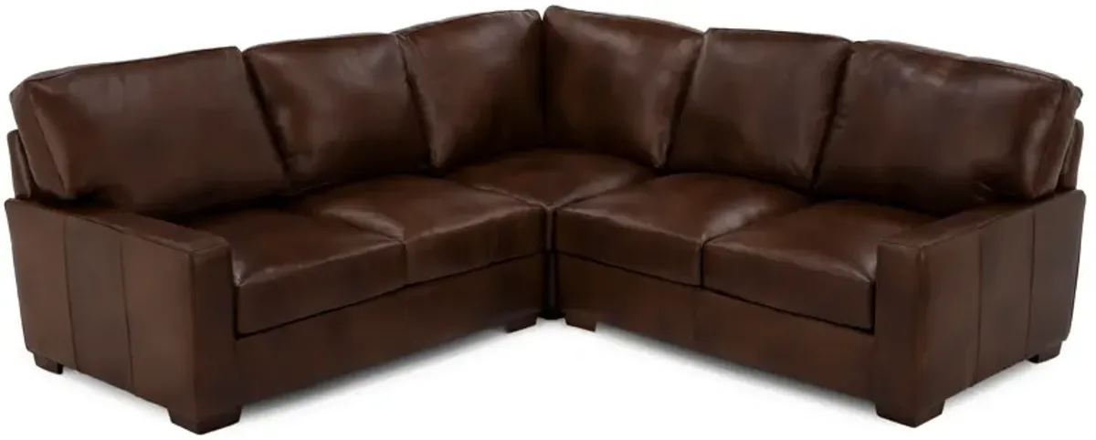 George 3-Pc. Leather Sectional