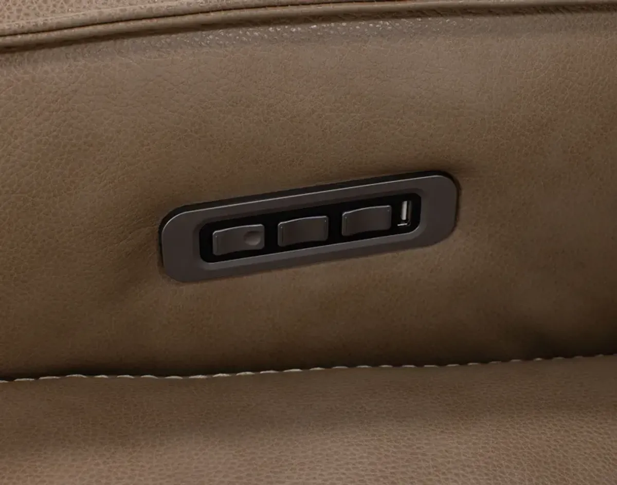 Nixie Leather Fully Loaded Glider Recliner