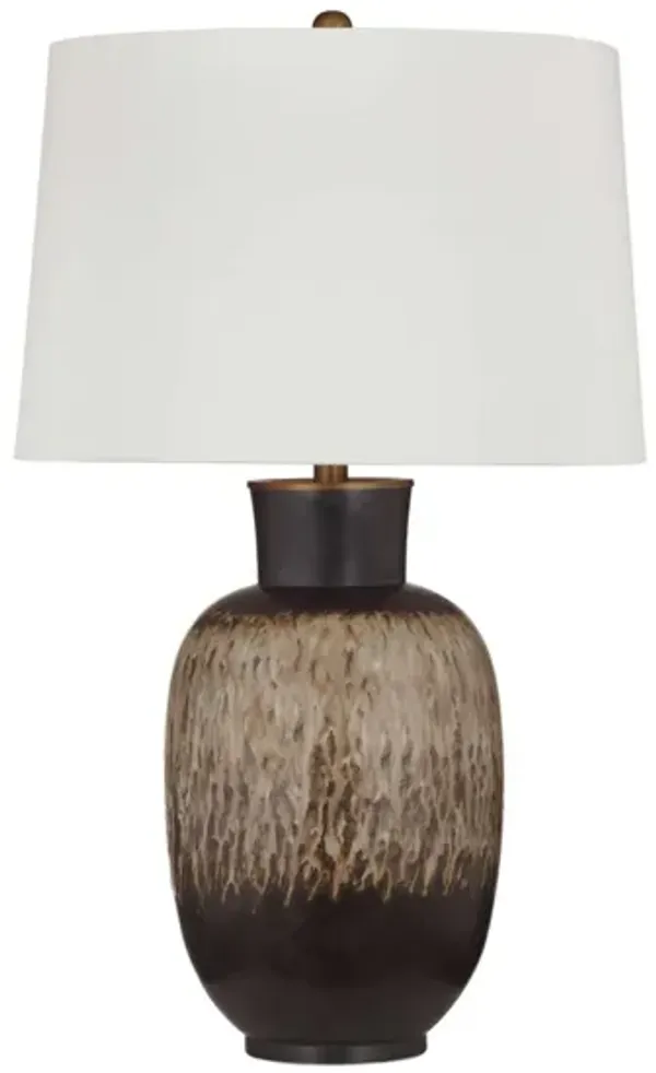 Brown Ceramic Table Lamp 29"H