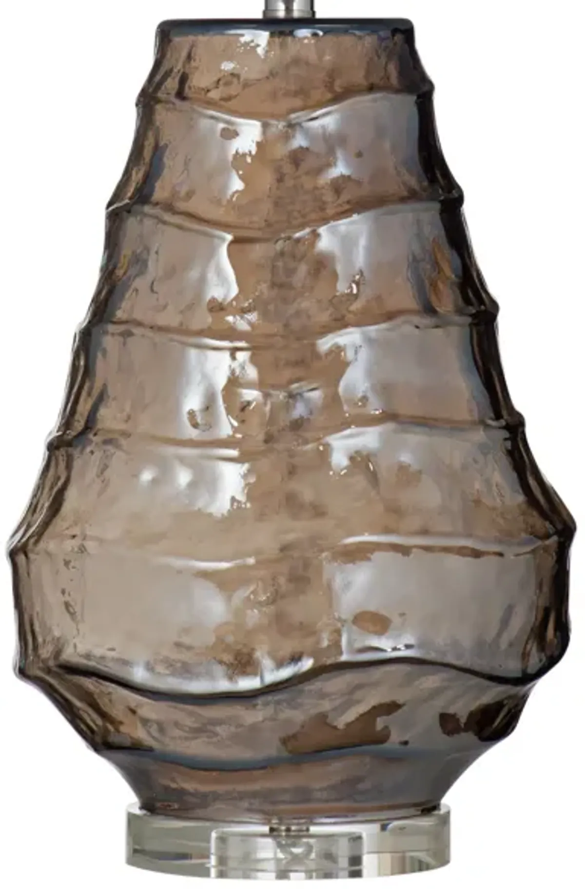 Taupe Art Glass Table Lamp 30"H