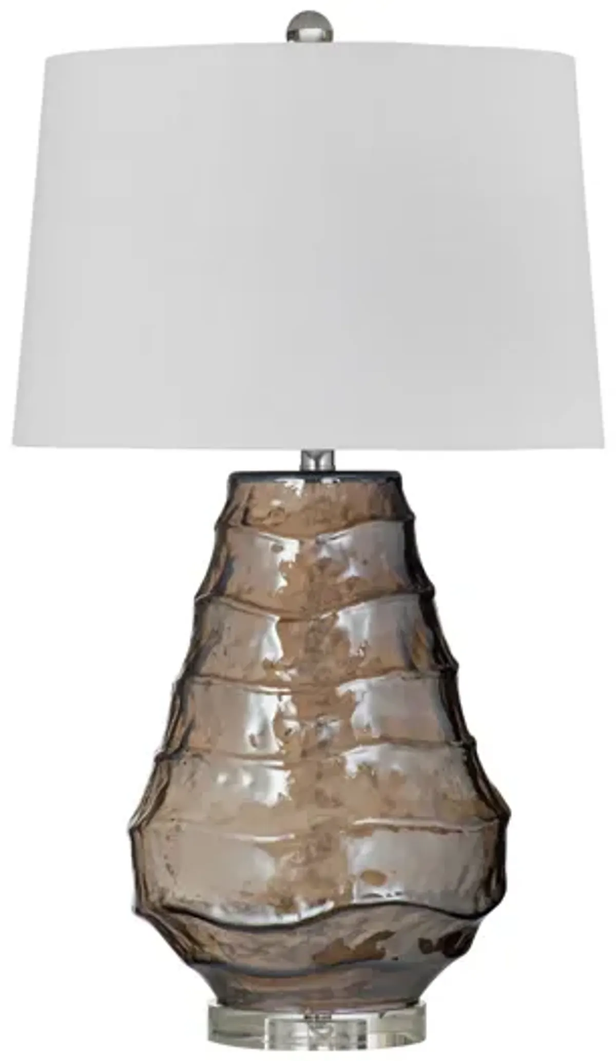 Taupe Art Glass Table Lamp 30"H