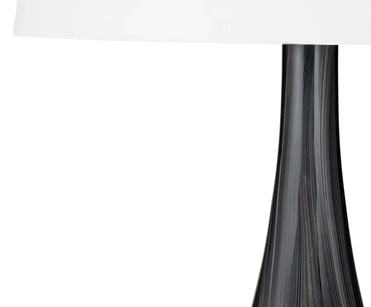 Black Art Glass Table Lamp 34"H