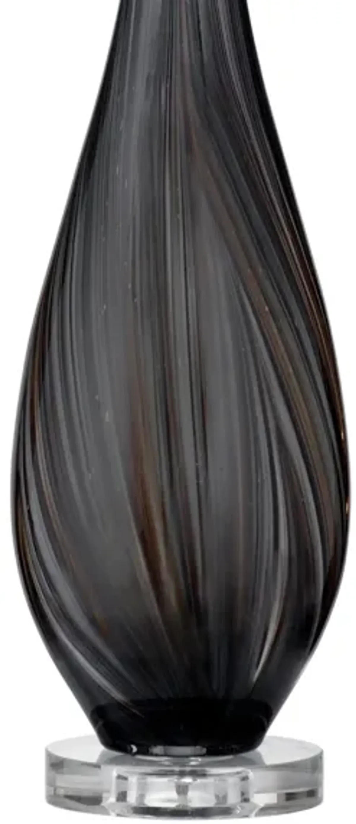 Black Art Glass Table Lamp 34"H