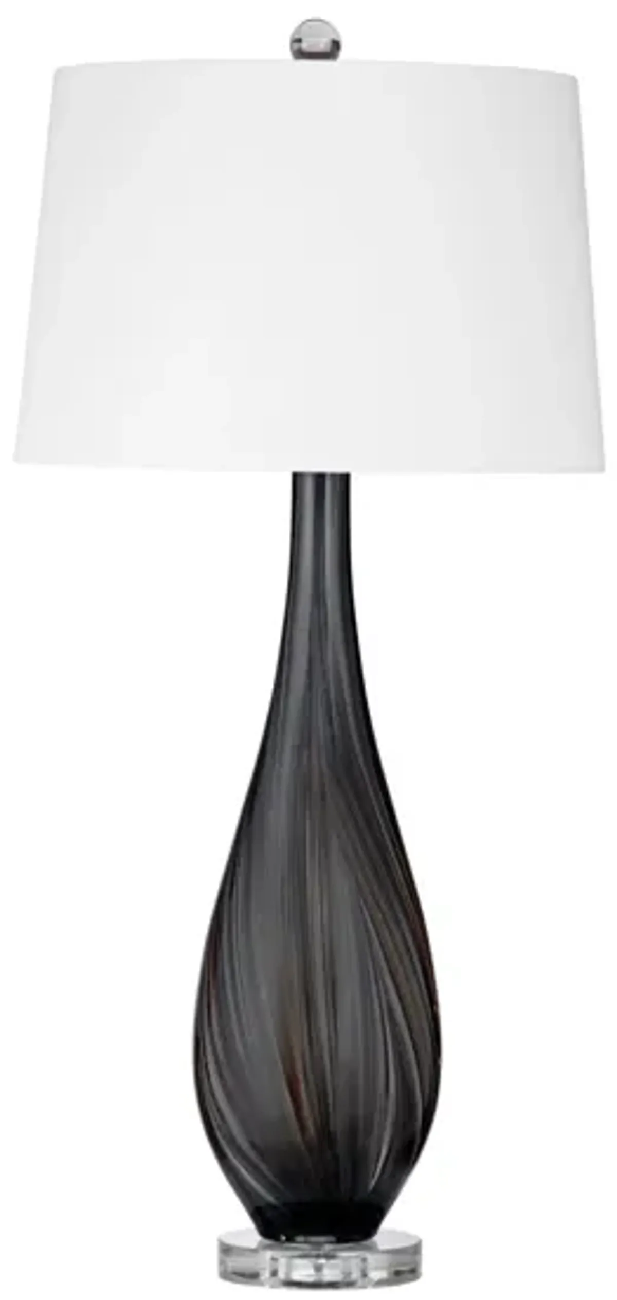 Black Art Glass Table Lamp 34"H