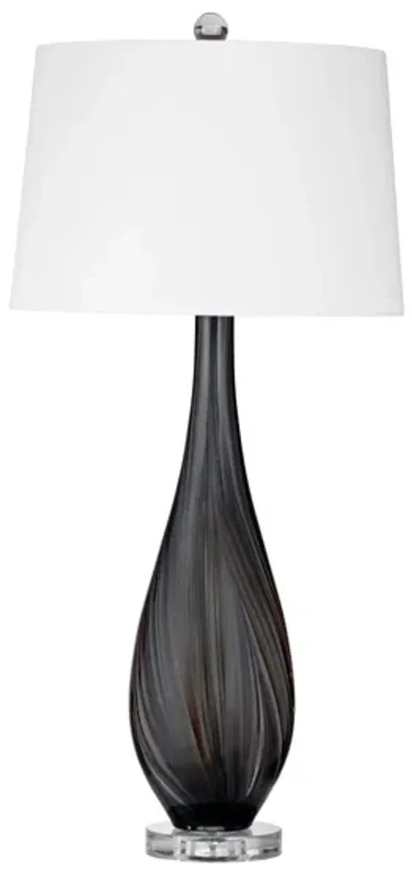 Black Art Glass Table Lamp 34"H