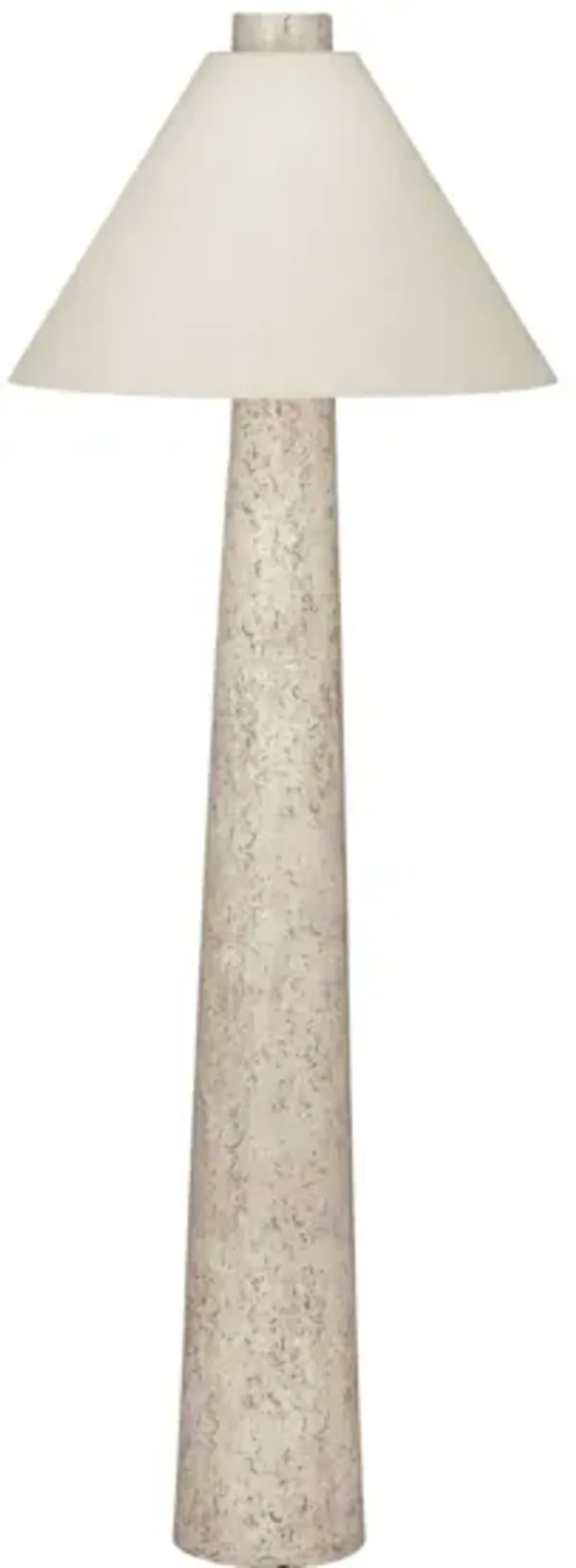 Cream Textured Cone Floor Lamp 63"H
