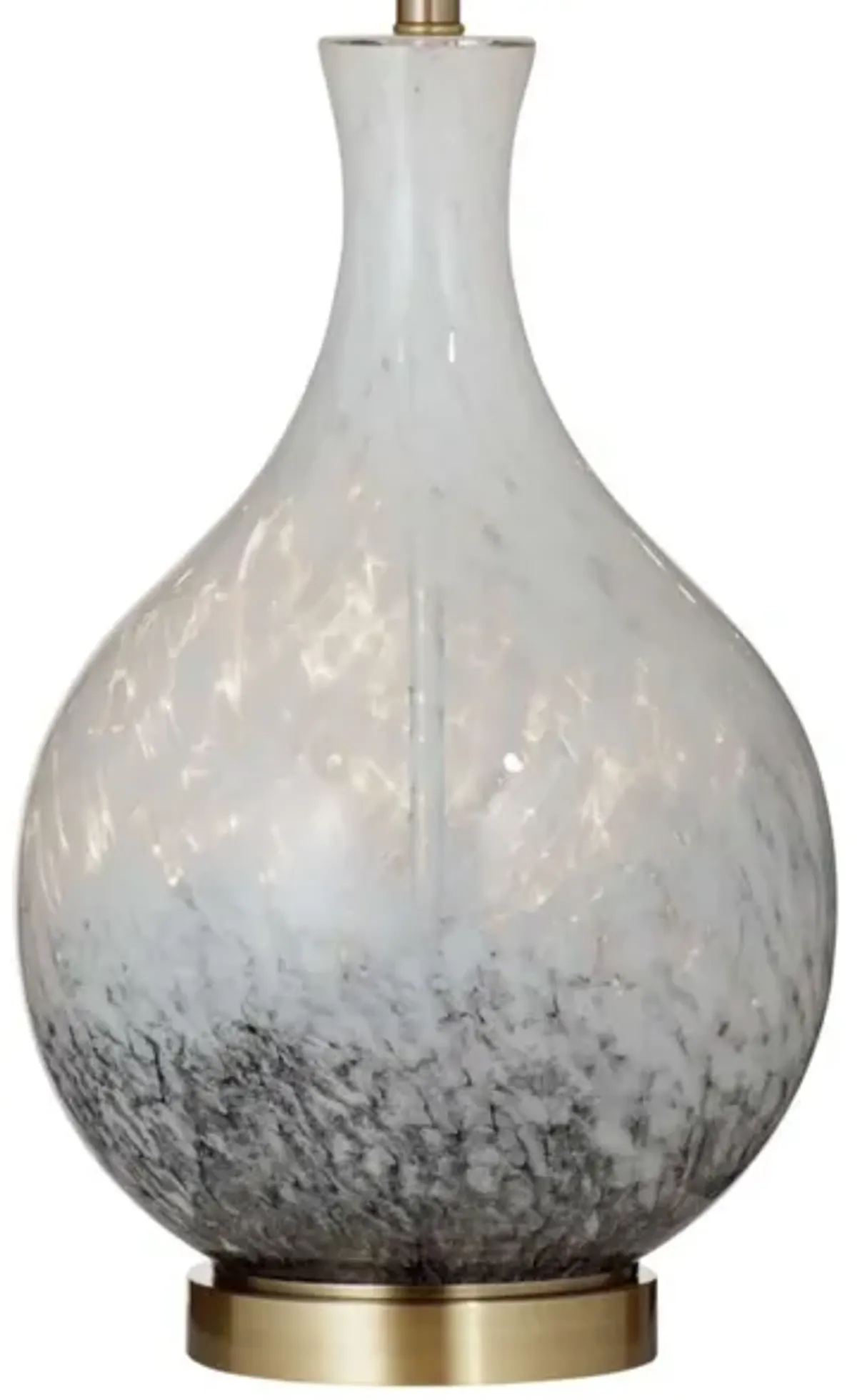White Art Glass Table Lamp 34"H