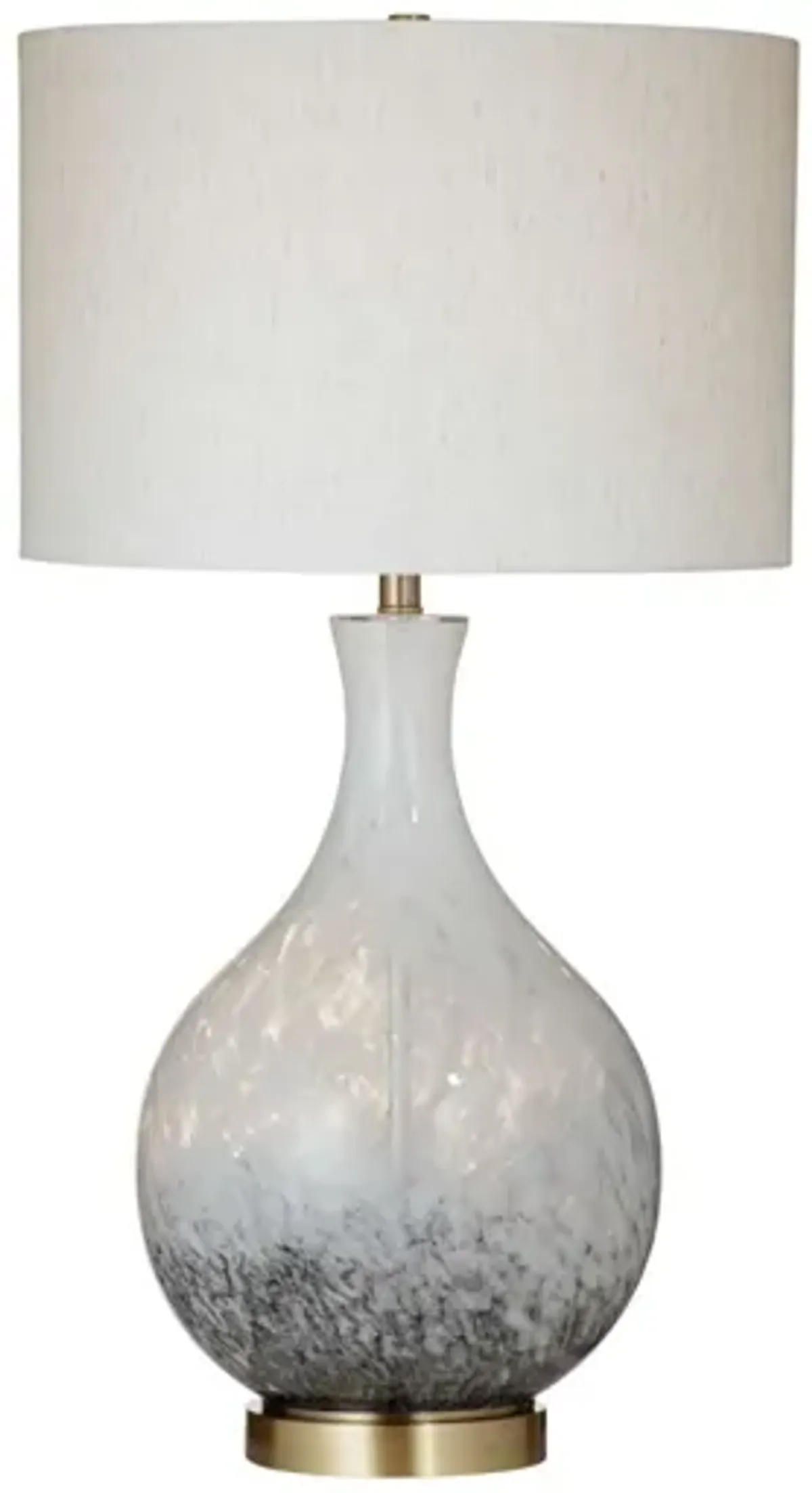 White Art Glass Table Lamp 34"H