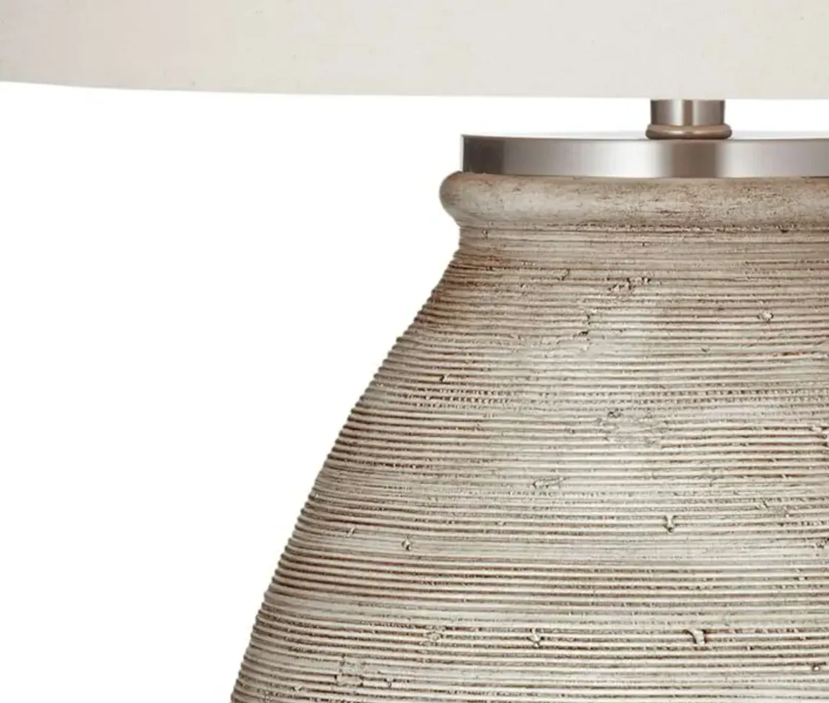 Cream Cement Table Lamp 31"H