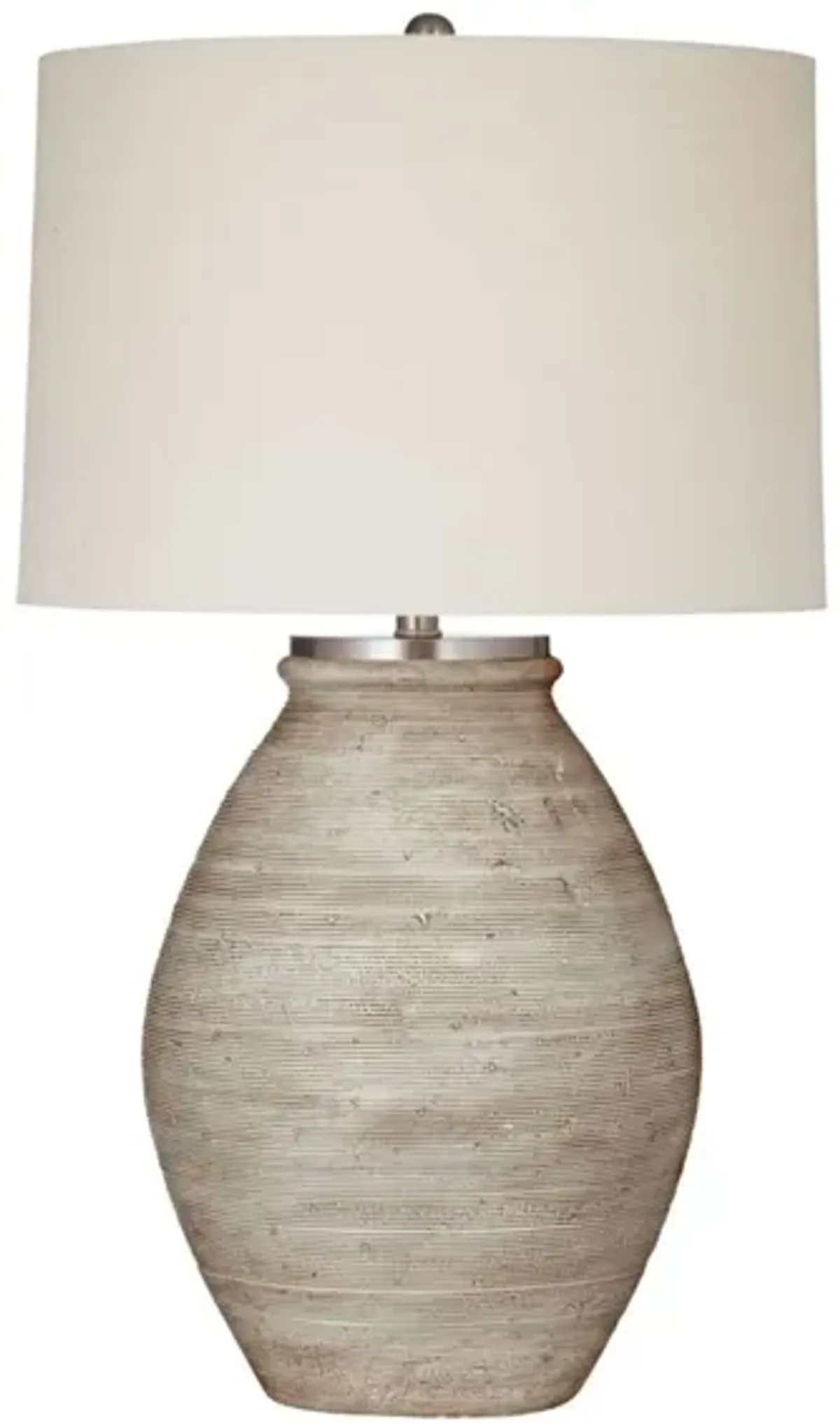 Cream Cement Table Lamp 31"H
