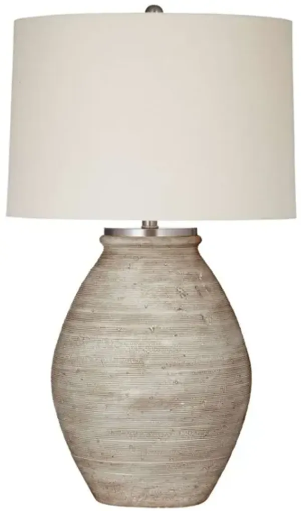 Cream Cement Table Lamp 31"H