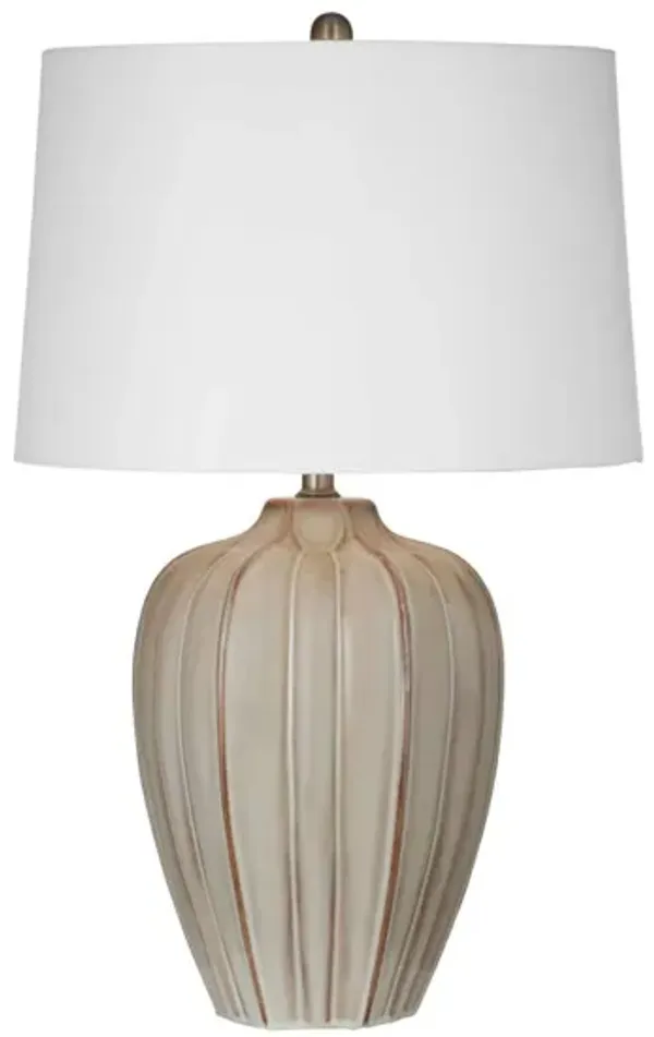 Beige Ceramic Table Lamp 30"H