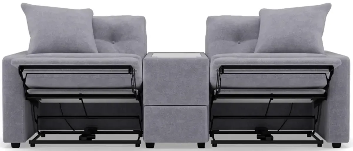 Drew & Jonathan Home Modular One 3-Pc. Wall Saver Power Reclining Media Console Loveseat in Granite