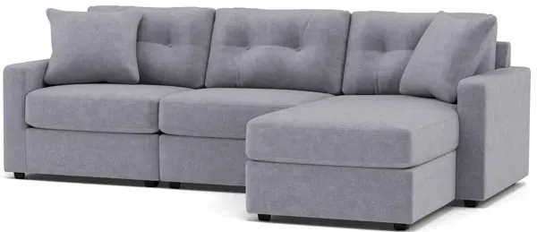 Drew & Jonathan Home Modular One 3-Pc. Wall Saver Power Reclining Chaise Sofa in Granite