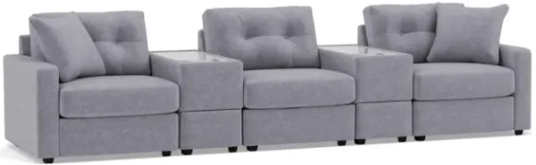 Drew & Jonathan Home Modular One 5-Pc. Wall Saver Power Reclining Home Theater in Granite