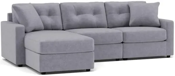Drew & Jonathan Home Modular One 3-Pc. Wall Saver Power Reclining Chaise Sofa in Granite