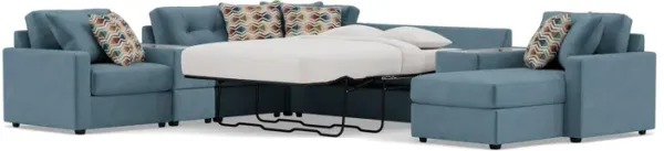 Drew & Jonathan Home Modular One 9-Pc. Wall Saver Power Reclining Sectional With Memory Foam Sleeper