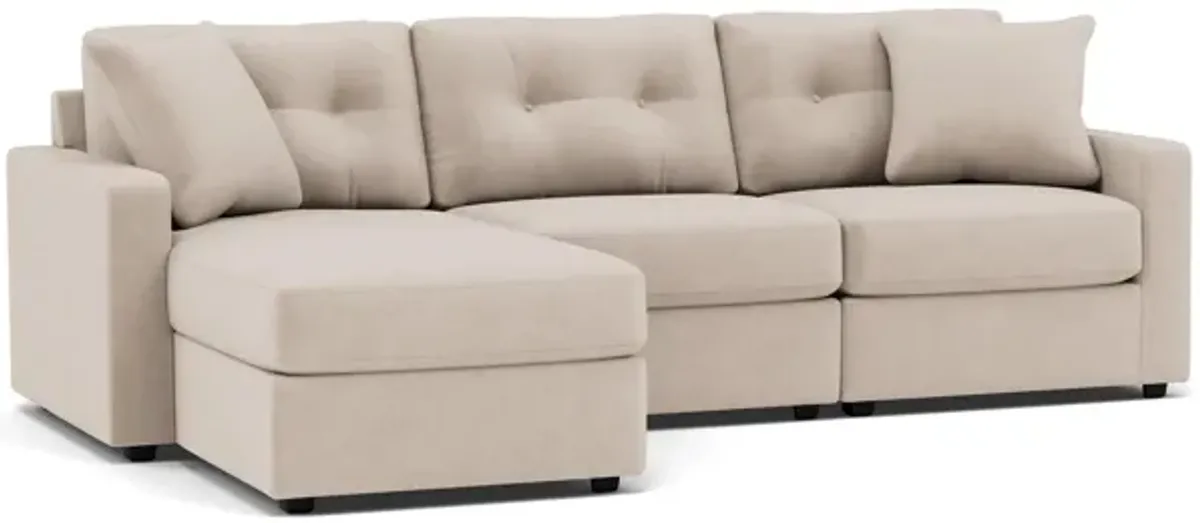 Drew & Jonathan Home Modular One 3-Pc. Wall Saver Power Reclining Chaise Sofa in Stone