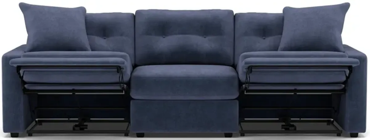 Drew & Jonathan Home Modular One 3-Pc. Wall Saver Power Reclining Sofa in Navy