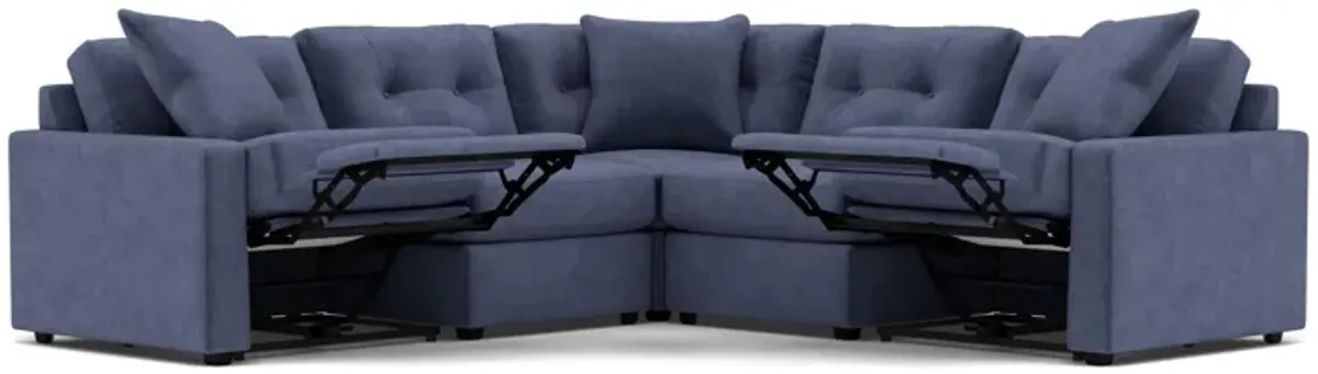 Drew & Jonathan Home Modular One 5-Pc. Wall Saver Power Reclining Sectional in Navy