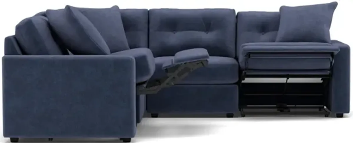 Drew & Jonathan Home Modular One 5-Pc. Wall Saver Power Reclining Sectional in Navy