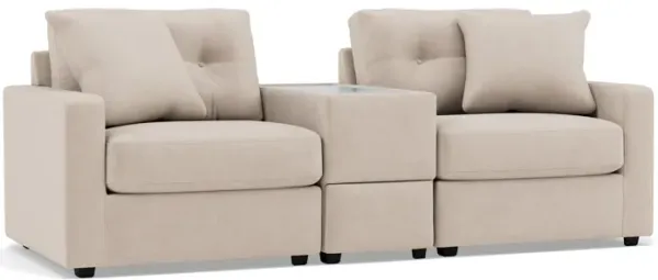 Drew & Jonathan Home Modular One 3-Pc. Wall Saver Power Reclining Media Console Loveseat in Stone