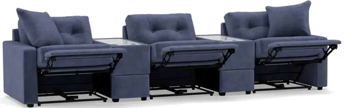 Drew & Jonathan Home Modular One 5-Pc. Wall Saver Power Reclining Home Theater in Navy