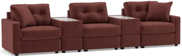 Drew & Jonathan Home Modular One 5-Pc. Wall Saver Power Reclining Home Theater in Merlot