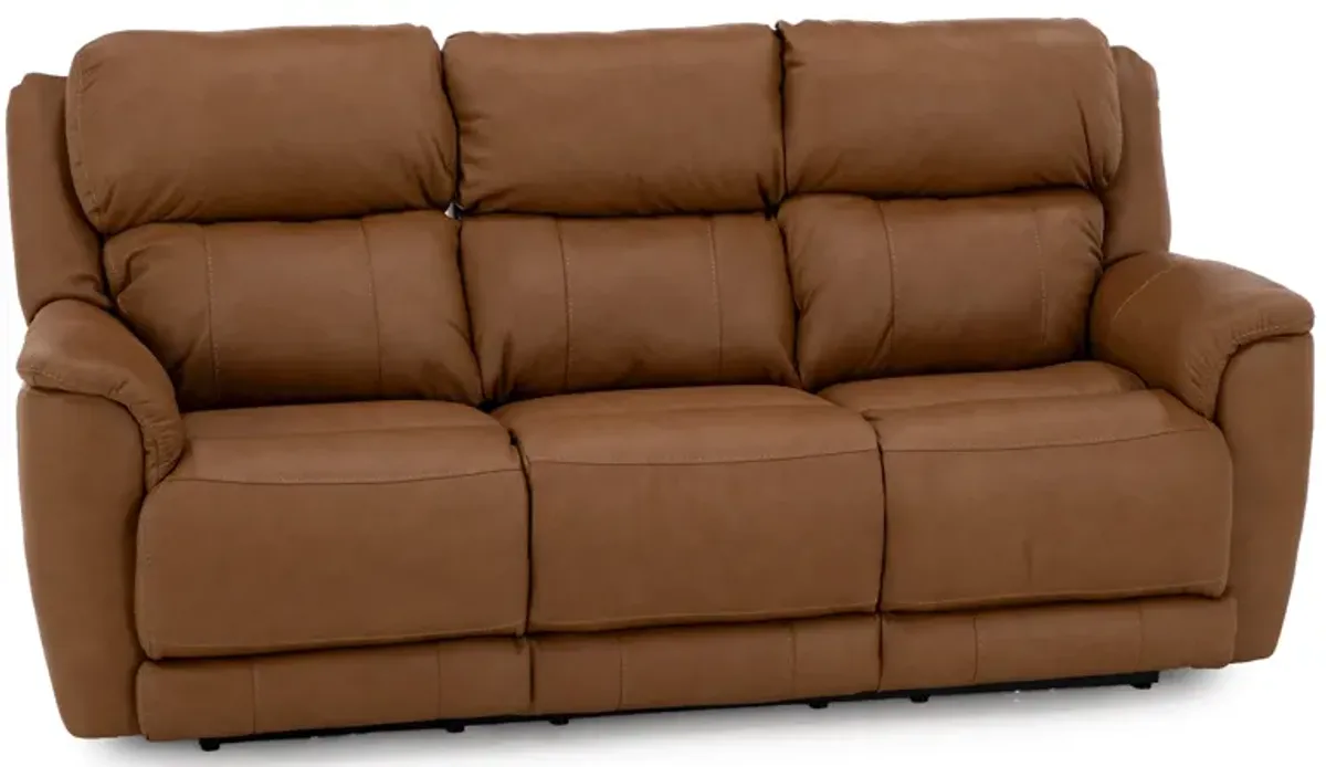 Florence Leather Fully Loaded Zero Gravity Reclining Sofa in Butternut