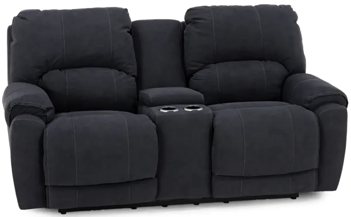Cheyenne Fully Loaded Zero Gravity Reclining Console Loveseat In Performance Fabric in Graphite