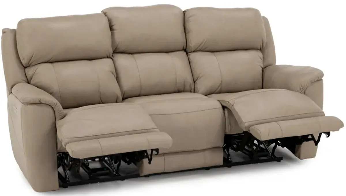 Florence Leather Fully Loaded Zero Gravity Reclining Sofa in Stonewash