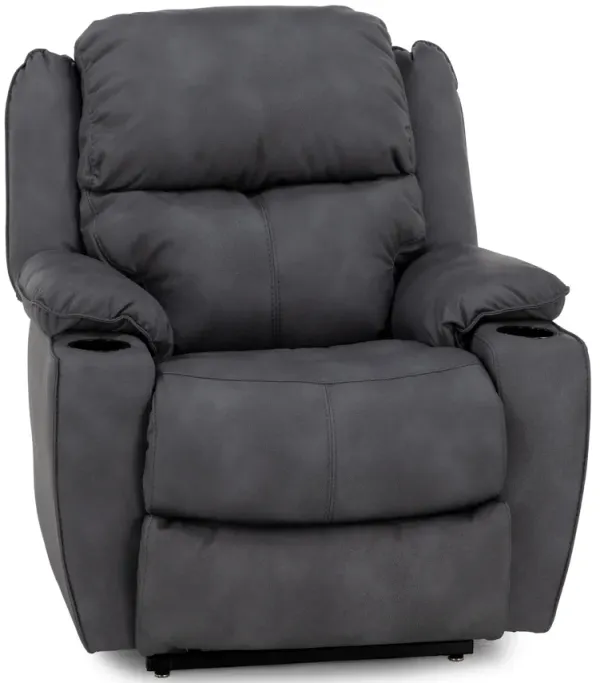 Rocky Zero Gravity Lift Chair in Performance Fabric With Cupholders in Gray